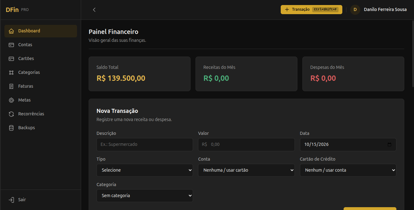 Dashboard DFin Pro